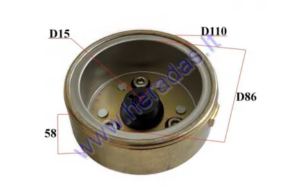 ROTOR FOR SCOOTER, MOTORCYCLE 4T 139FMB 50cc  15-19mm 2 COILS CHOPPER, ATV, Barton, Junak, Romet, Zipp