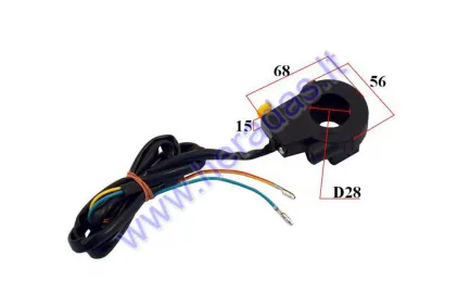 Gesinimo mygtukas motorinio dviračio ant rankenėlės