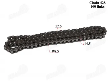 Chain 50cc 70cc ATV quad bike motorcycle moped type 428 8,5 100 links fits CHAMP DELTA, CHAMP MONTANA