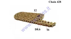 Chain for ATV quad bike, motorcycle 428 D 8,6 L130 links, gold color Bashan