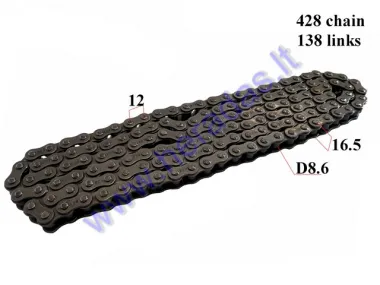 CHAIN 250CC FOR ATV QUAD BIKE ROLLER8,6 L138 428 TYPE