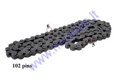 Timing chain for motorcycle 102 links CB125/150/200/250CC ZS169FMM 5 layers