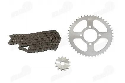 Chain and sprocket set for motorcycle, moped 428 chain