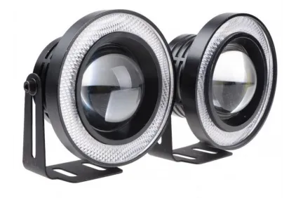 HALOGEN LED FOG ANGEL EYES with halogen ring ( ANGEL EYES) D75 mm