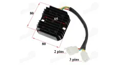 Voltage regulator (charging relay) 3+2 pins for motorcycle, scooter Longjia Lexmoto, Neco LJ125T-8M