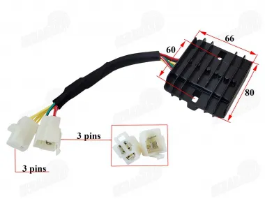 Voltage regulator 3+3 pins of motorcycle FR50, NAKED50, DB50PRO