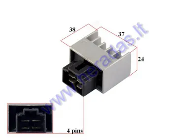 Įtampos reguliatorius krovimo rėlė 4 kontaktų motorolerio Yamaha, Kymco,Malaguti, Mbk, Sym