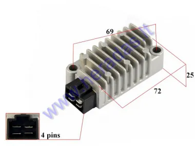 Įtampos reguliatorius (krovimo rėlė) 4kont motociklo Yamaha TTR250,XT250,TW200,TW225,TW125,XT600, FZR400,XJ400,XJ600,TDM850 3TJ-81960-02