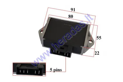 Voltage regulator (charging relay) 5 contacts for motorcycle, scooter 125cc 150cc MALAGUTI, YAMAHA, MBK, VELVET