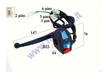 HANDLEBAR SWITCH ASSEMBLY FOR SCOOTER TURN/SIGNAL/LIGHTS, WITH HANDLEBAR  6+3+2+1 pin