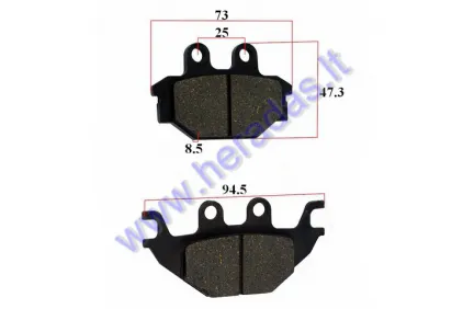 Brake pads for quad bike 250-500cc