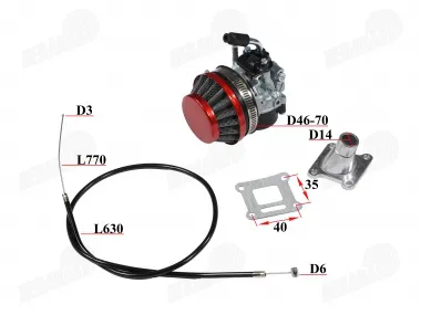 Carburetor set for ATV quad bike, motorcycle Pocket Bike