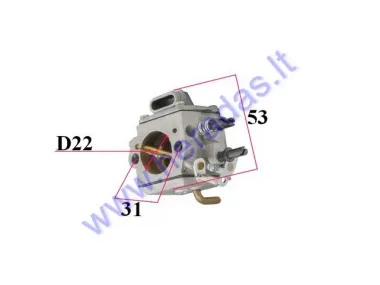 Karbiuratorius STIHL-MS290/029, MS310/031, MS390/039 pjūklui    11 271 200 650   11271200650