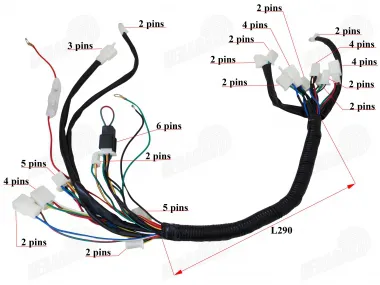 Wiring assembly kit (wire harness) for quad bike 110-125cc WARRIOR, TIGER FOREST