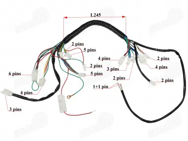 Wiring assembly kit (wire harness) for quad bike 125cc CRUSADER 110CC