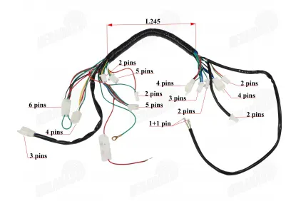 Wiring assembly kit (wire harness) for quad bike 125cc CRUSADER 110CC