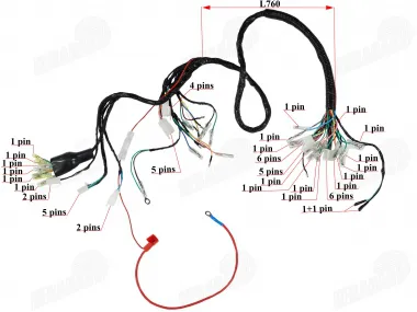 Wiring for quad bike moped fits CHAMP DELTA