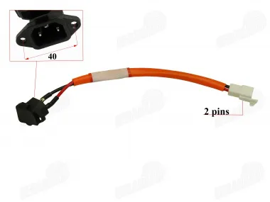 Battery charger socket and wire for electric scooter