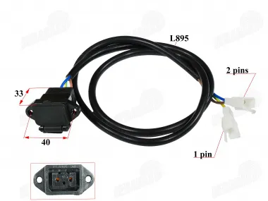 Battery charger socket and wire for electric tricycle PRAKTIK 1 A6