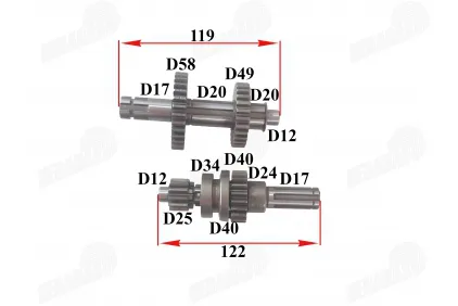 GEARBOX SHAFTS (MAINSHAFT+COUNTERSHAFT) FOR ATV QUAD BIKE 110-125cc