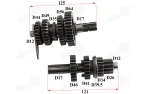 Gearbox shafts (mainshaft+countershaft) of motocross motorcycle