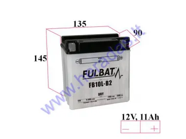 Motorcycle battery 12V 11Ah 130A YB10L-B2 145X90X135