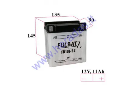 Motorcycle battery 12V 11Ah 130A YB10L-B2 145X90X135