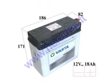 BATERRY FOR MOTORCYCLE 12V 18AH 100A  51814 186x82x171