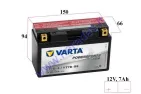 MOTORCYCLE BATTERY 12V VARTA YT7B-BS 150x66x94 7AH 120A