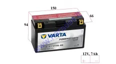 MOTORCYCLE BATTERY 12V VARTA YT7B-BS 150x66x94 7AH 120A