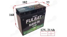 MOTORCYCLE BATTERY 12V 21AH  180A  SLA12-20 FULBAT GARDEN  182X77X168