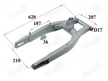 Motociklo galinė šakė tinka DB50PRO