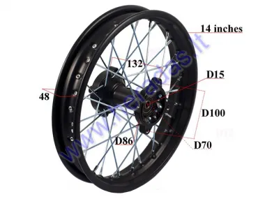 Motociklo galinis ratas  14 colių 6202RS  D1.85X14 R14