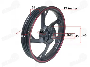 Motociklo galinis ratlankis R17 tinka FR50 juodas 2.5X17