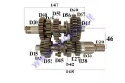 GEARBOX SHAFTS (MAINSHAFT+COUNTERSHAFT) FOR MOTORCYCLE, 5 GEAR FITS MOTOLAND MTL250 ENGINE TIPE 165FMM