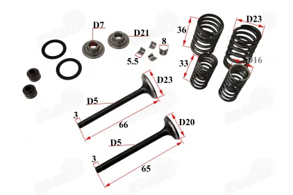 Engine valve set for motorcycle, quad bike 70cc MINICHOPPER