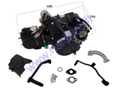 Motociklo, mopedo variklis keturtaktis 139FMA 48cc 4 bėgiai oru aušinamas, pusiau automatinė greičių dėžė, elektrinis ir kojinis starteris tinka CHAMP DELT