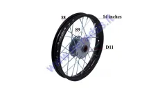 FRONT WHEEL 14 INCH FITS MINI MOTORCYCLES 50-125CC APPOLO