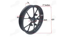 Front rim for motorcycle R17 17x3.00 fits NAKED50 black