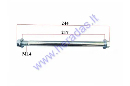 FRONT WHEEL AXLE FOR MOTORCYCLE Lengh L225mm D15 M14