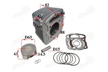 CYLINDER PISTON SET  D65 air 230- 250cc CBF35 , MTL250. MOTOLAND ,YINXIANGSHINERAY ENGINE TYPE 165FMM . CYLINDER, PISTON ,RINGS CBF35127, CBF35040