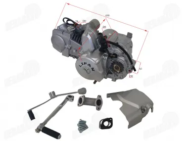 Engine for motorcycle 125cc, semi-automatic gearbox, air cooled, electric/foot starter, four-stroke 1P54FMI LIFAN