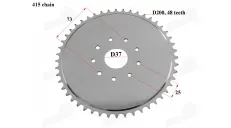 Rear sprocket for motorized bicycle 48 teeth D200