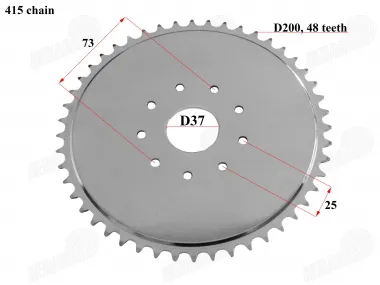 Rear sprocket for motorized bicycle 48 teeth D200