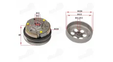 variator clutch with plates for scooter YAMAHA BWS