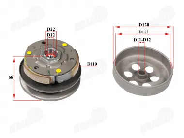 variator clutch with plates for scooter YAMAHA BWS