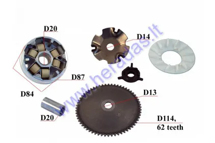 Variator for scooter 50cc GY6 8,5gr 4T