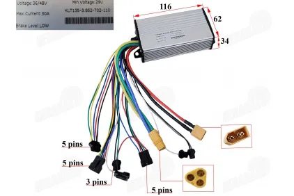 Neįgaliojo vežimėlio treilerio, trauktuvo kontroleris 36v / 48v  30A