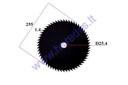 BLADE 80T FOR BRUSH CUTTER 255X25.4MM THICKNESS 1.4MM