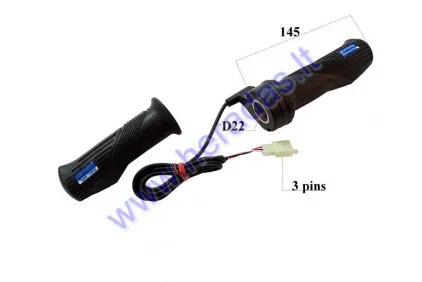 Rankenėlė akseleratoriaus elektriniam dviračiui 3 laidų